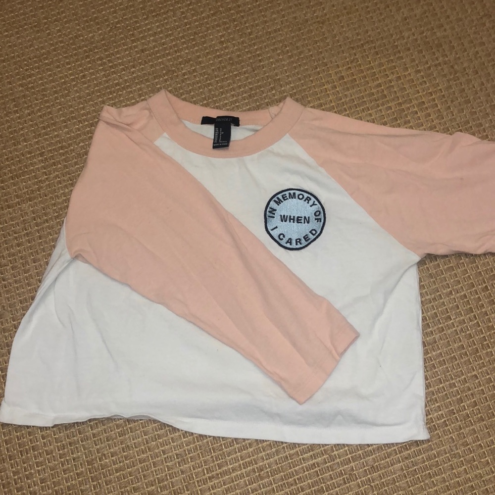 "In Memory of When I Cared" Patch Crop Top